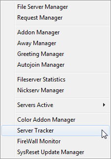 Server Tracker option selection